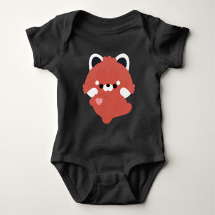 Body Para Bebé Cute Amor Panda Rojo