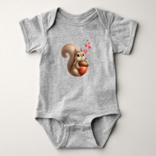 Body Para Bebé Cute ardilla divertida día de San Valentín