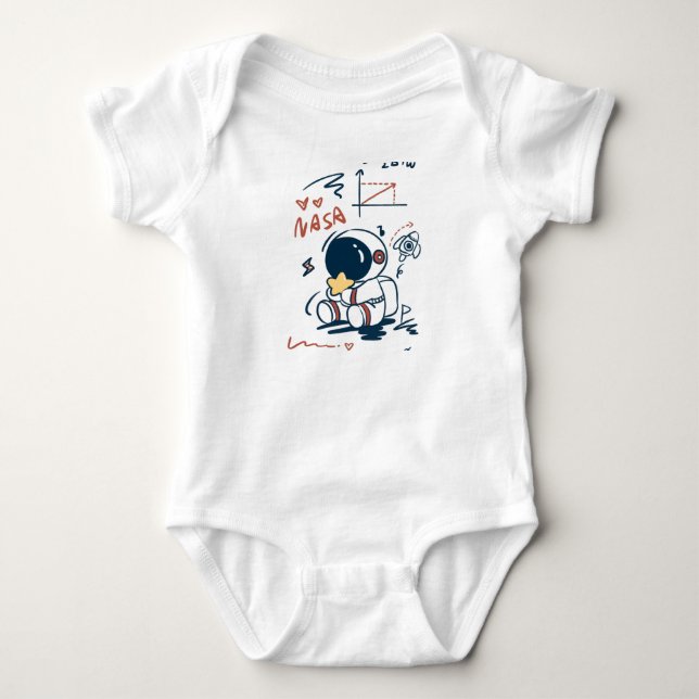 Body Para Bebé Cute Astronaut Space Cartoon Baby Bodysuit (Anverso)