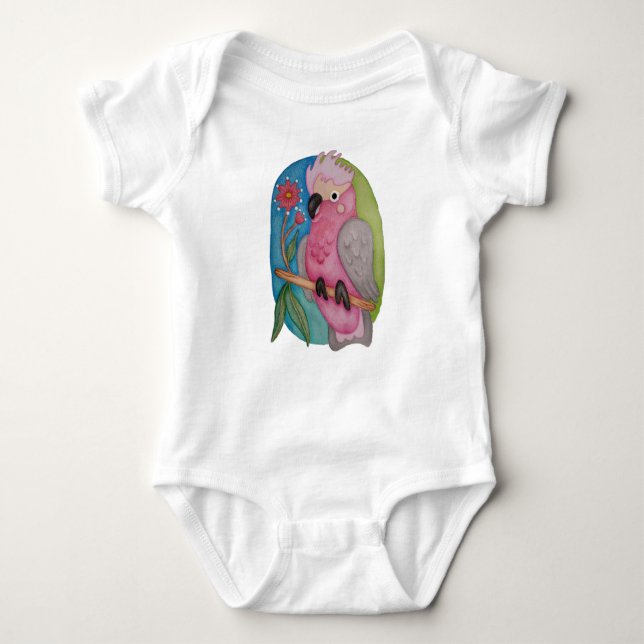 Body Para Bebé Cute Australian baby animal Galah on baby romper (Anverso)