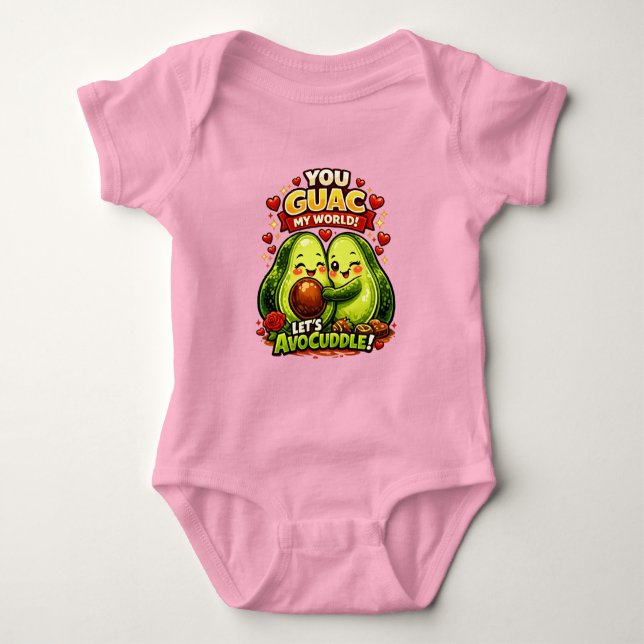 Body Para Bebé Cute Avocado Valentine’s Love Design, kawaii Love (Anverso)