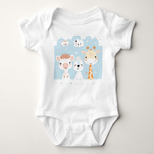 Body Para Bebé Cute Baby Animals Bodysuit (Anverso)