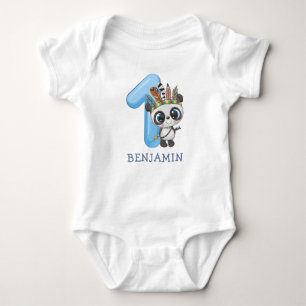 Body Para Bebé Cute Baby Boho Panda Primer Cumpleaños