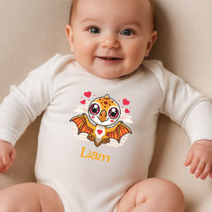 Body Para Bebé Cute Baby Dino Bodysuit – Personalized Name Gift