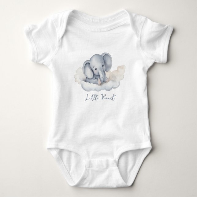 Body Para Bebé Cute Baby Elephant Baby Shower (Anverso)