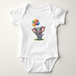Body Para Bebé Cute Baby Elephant with Balloons & Bow Tie