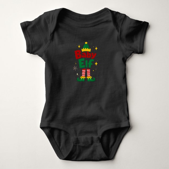 Body Para Bebé Cute Baby Elf Bodysuit – Matching Family Christmas (Anverso)