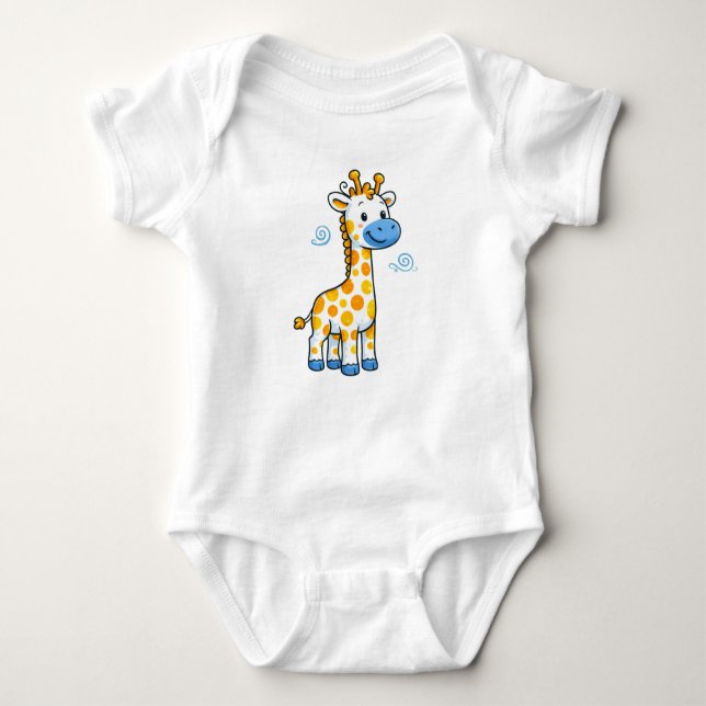 Body Para Bebé Cute Baby Giraffe Cartoon Illustration (Anverso)