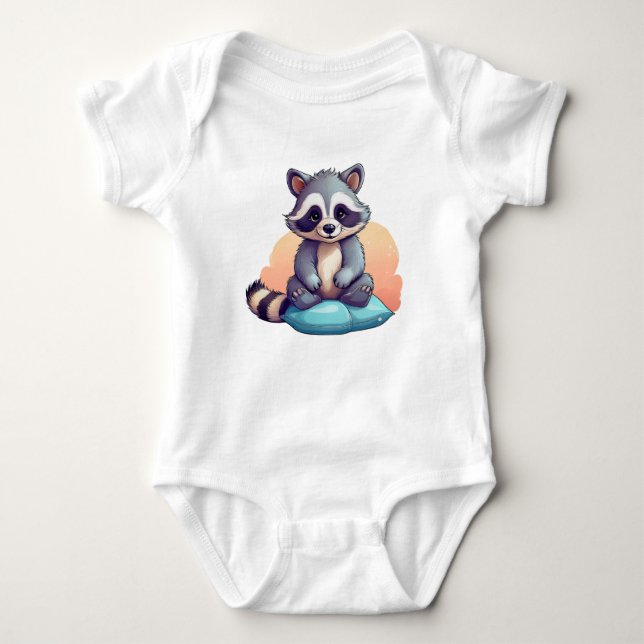 Body Para Bebé Cute Baby Raccoon – Adorable Cartoon Bodysuit (Anverso)