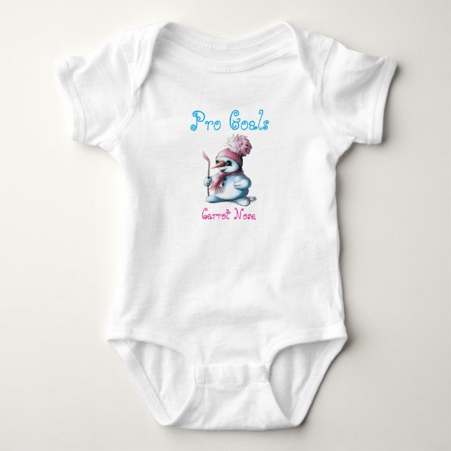 Body Para Bebé Cute Baby Snowman Hockey Bodysuit (Anverso)