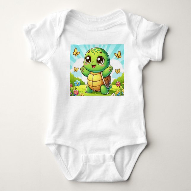Body Para Bebé Cute Baby Turtle Bodysuit – Kawaii Animal Infant O (Anverso)