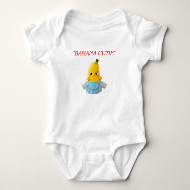 Body Para Bebé Cute Banana Baby – Adorable Cartoon Banana in Blue (Anverso)