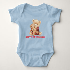 Body Para Bebé Cute Bear First Christmas 