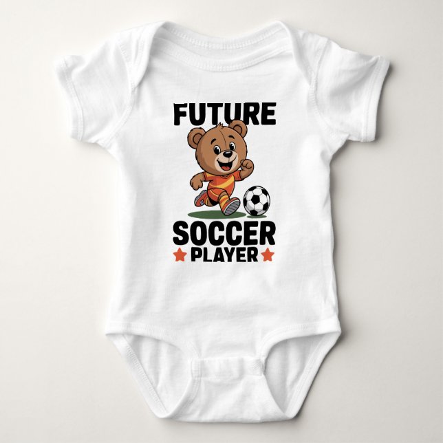 Body Para Bebé Cute Bear Sports Future Soccer Player (Anverso)