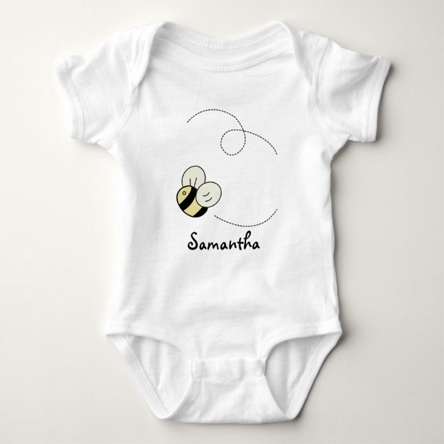 Body Para Bebé Cute Bee Happy Bumble Bee Baby Creeper (Anverso)