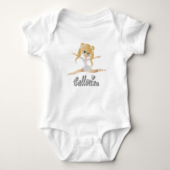 Body Para Bebé Cute Blonde Ballerina Chica Bailarina (Anverso)