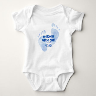 Body Para Bebé Cute Blue Baby Feet Welcome Little One Nursery Des
