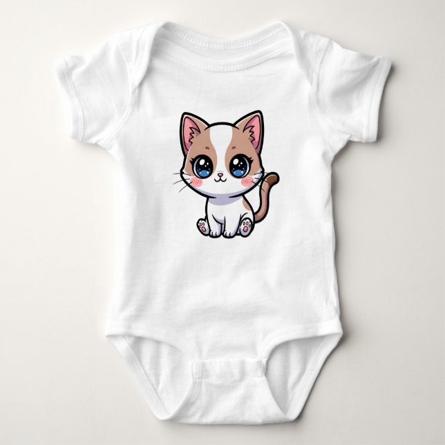 Body Para Bebé Cute Blue Eyed Cat Cartoon Character (Anverso)