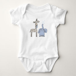 Body Para Bebé Cute Blue Giraffes Baby Bodysuit - Whimsical