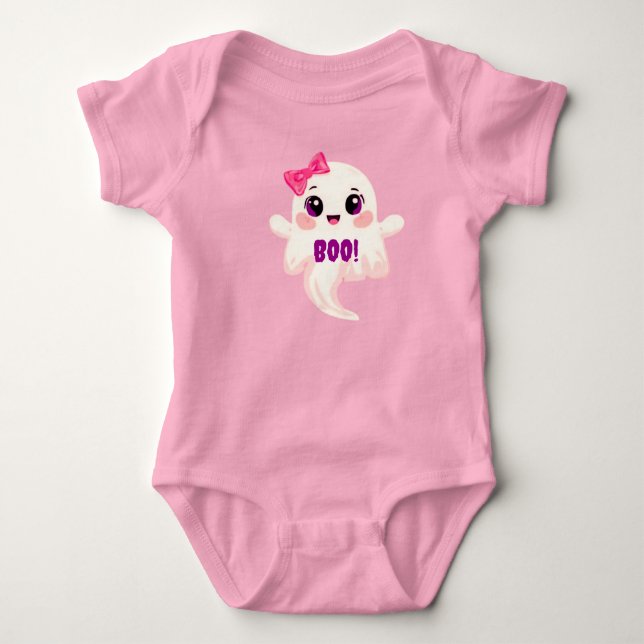 Body Para Bebé Cute Boo de niña! Fantasma (Anverso)