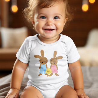 Body Para Bebé Cute Bunnies de Pascua