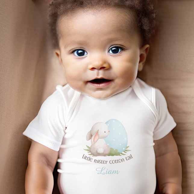 Body Para Bebé Cute Bunny Easter Nombre Personalizado Cotton Tail (Subido por el creador)