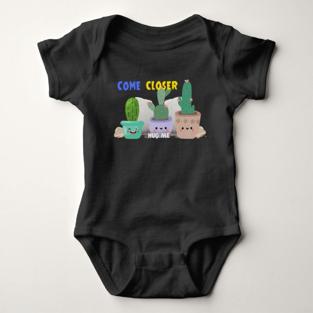 Body Para Bebé Cute Cactus Baby Bodysuit, Hug Me Bodysuit (Anverso)
