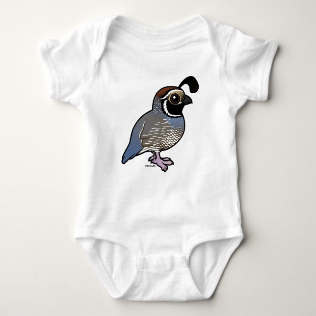 Body Para Bebé Cute California Quail (Anverso)