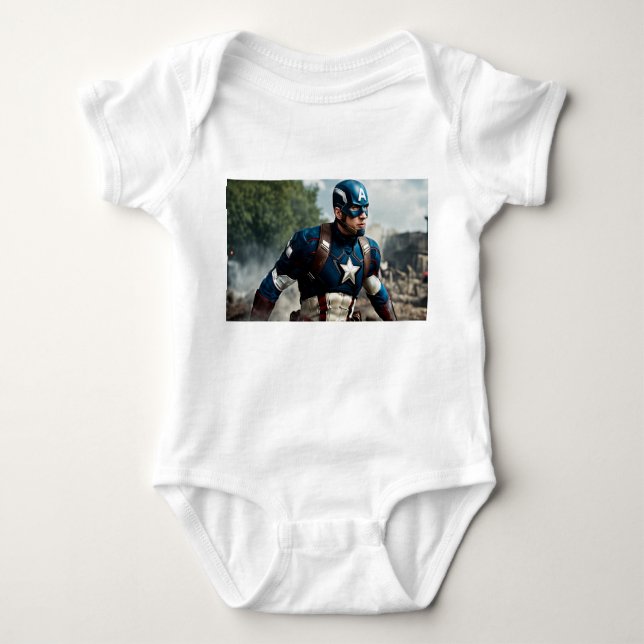 Body Para Bebé Cute Captain America Baby Bodysuit (Anverso)