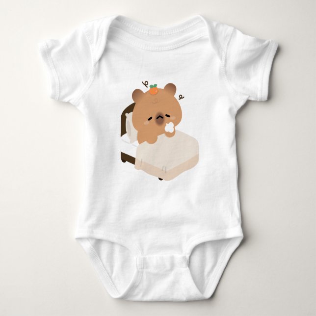 Body Para Bebé Cute Carpincho Cansado (Anverso)