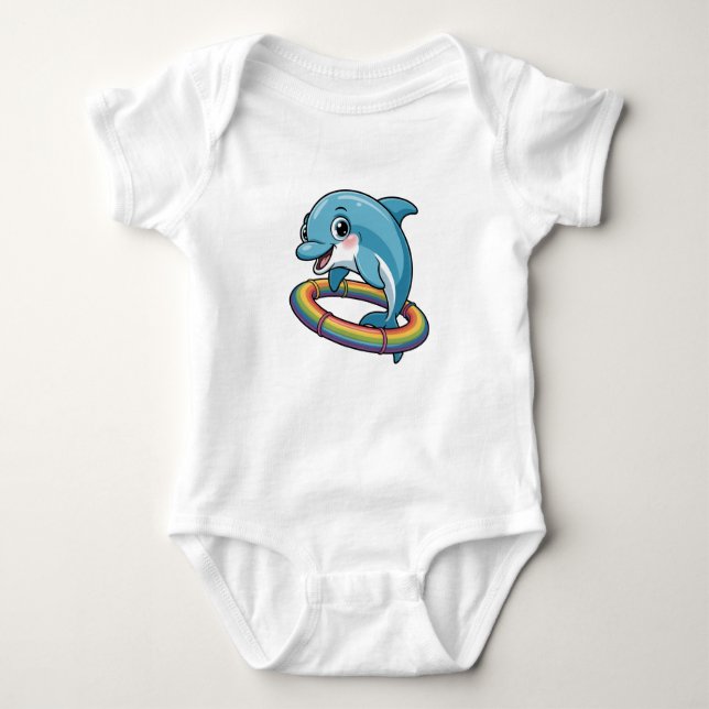 Body Para Bebé Cute Cartoon Dolphin Jumping (Anverso)