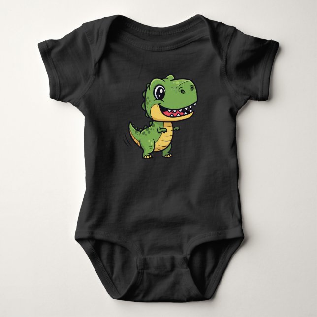 Body Para Bebé Cute Cartoon T-Rex Dinosaur Baby Bodysuit (Anverso)