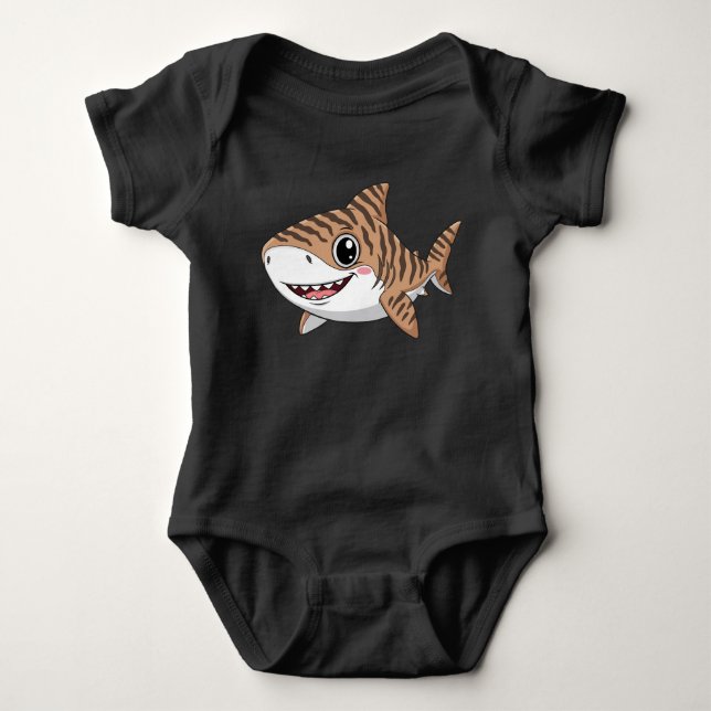 Body Para Bebé Cute Cartoon Tiger Shark Baby Bodysuit (Anverso)