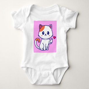 Body Para Bebé Cute Cat in Love Rótulo Hand-57577