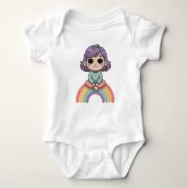 Body Para Bebé Cute Chibi Girl with Purple Hair 