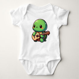 Body Para Bebé Cute Chibi Tortuga tocando guitarra