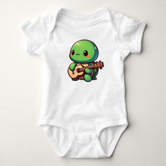 Body Para Bebé Cute Chibi Tortuga tocando guitarra