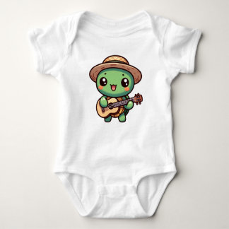 Body Para Bebé Cute Chibi Tortuga tocando guitarra