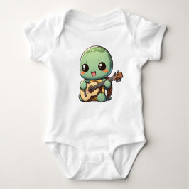 Body Para Bebé Cute Chibi Tortuga tocando guitarra