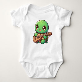 Body Para Bebé Cute Chibi Tortuga tocando guitarra