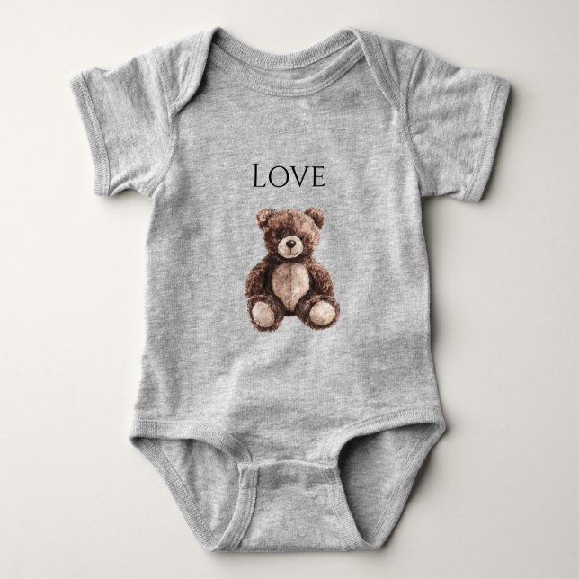 Body Para Bebé Cute Chocolate Brown Teddy Bear (Anverso)
