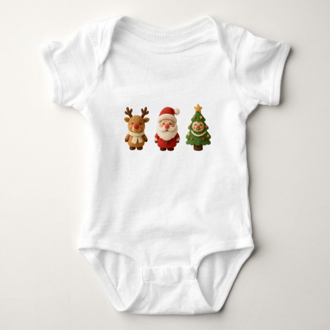 Body Para Bebé Cute Christmas Characters Baby Bodysuit – Reindeer (Anverso)