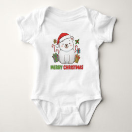 Body Para Bebé Cute Christmas Polar Bear Illustration