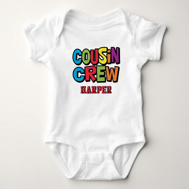 Body Para Bebé Cute Colorful Cousin Crew Family Reunion  (Anverso)