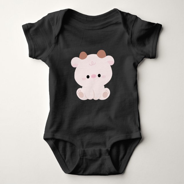 Body Para Bebé Cute Cow (Anverso)