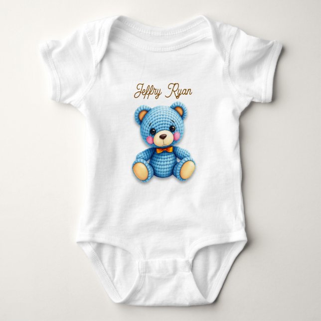 Body Para Bebé Cute Crochet Bear Personalized  (Anverso)