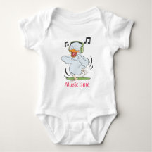 Cute Dancing Duck Baby Bodysuit - Music Time Desig