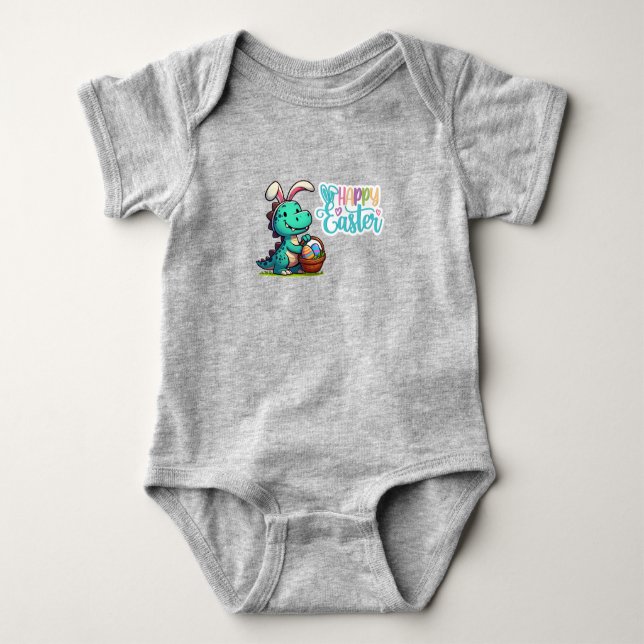 Body Para Bebé Cute, dinosaurio conejito de Pascua (Anverso)