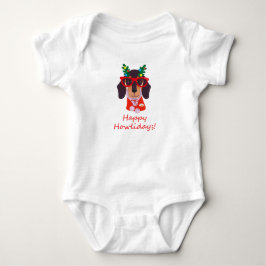 Body Para Bebé Cute divertido perro de Navidad Dachshund Feliz Ho