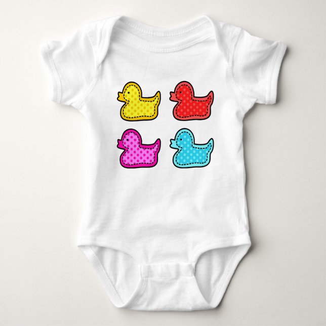 Body Para Bebé Cute Dotty Colorful Ducks (Anverso)